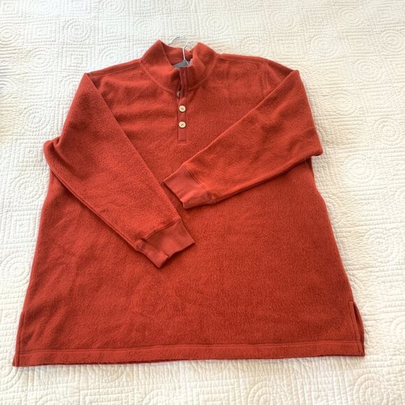 New Soft Surroundings Orange Fleece Cuddle Pullover PXL - Picture 10 of 12